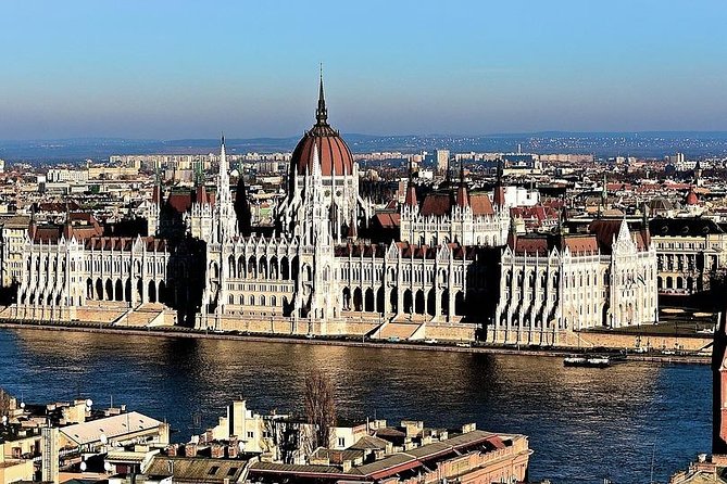 Budapest: 3-Hour Live-guided Bus Tour and 1-hour River Cruise - Pest side icons by bus: Parliament, Opera, and St Stephen’s Basilica