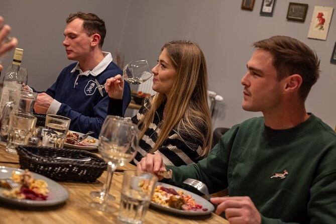Budapest Dinner with a Local: 4-Course Meal with Wine & Palinka - Wine and Pairing: Three Glasses Included, Served With the Food