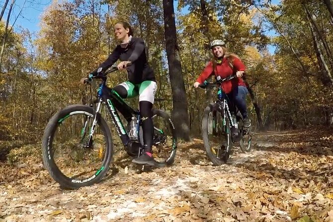 Budapest E-Mountain Biking in Buda Hills - Top of Budapest - City core and Danube time: you see the icons before the climb