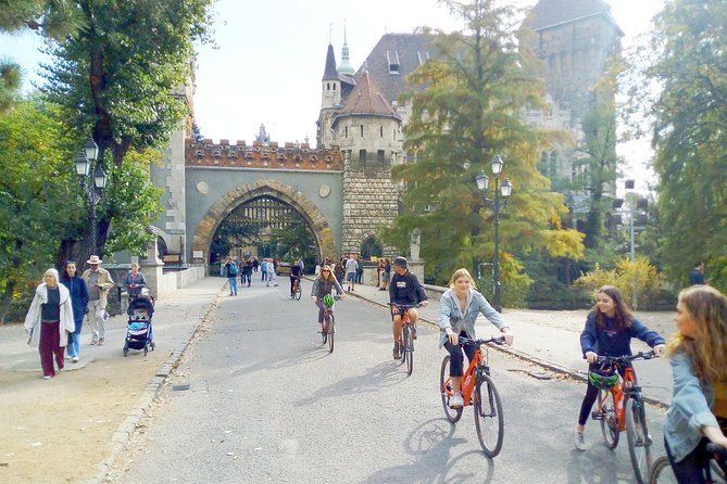 Budapest Historic Downtown Bicycle Tour in small groups - City Park: ice rink season, boating in summer, and modern architecture