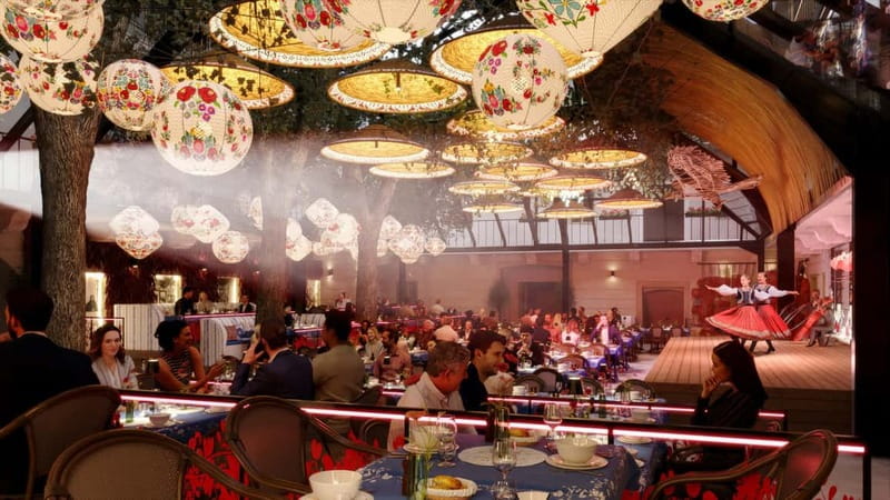 Budapest: Hungarian Dinner & Show with Unlimited Drinks - Paprika Revue House setup: a fun show-first dinner plan