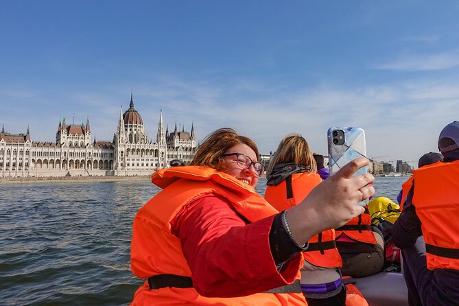 Budapest Rafting - Sunset Cruise - Stop 1: Parliament Building From the River Perspective
