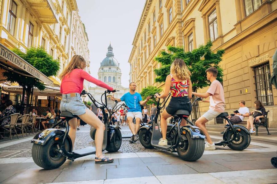 Budapest: Small-Group MonsteRoller E-Scooter Tours - St. Stephen’s Basilica, Heroes’ Square, and the wide boulevard feel