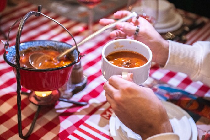 Budapest Tipsy Food Tour with Wines, Small Group & Local Guide - Kalvin Square pass-by, then goulash done the local way