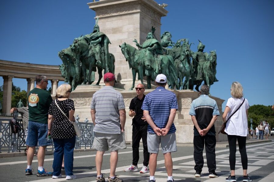 Full Day Budapest City Tour with Lunch, Wine & Dessert - St. Stephen’s Basilica and Liberty Square, where the day turns monumental